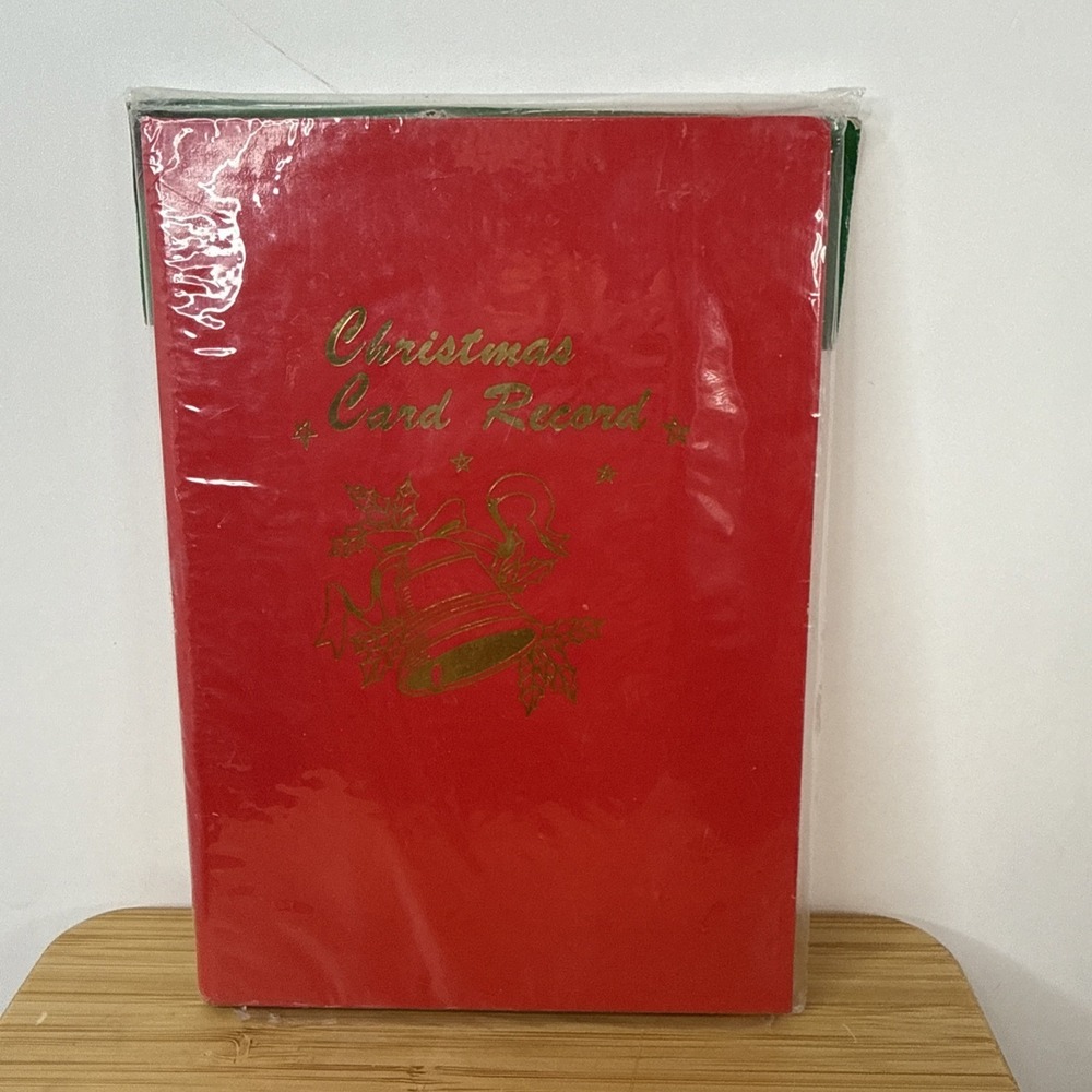 Vintageβ Christmas Card Record Address Book Red And Gold Bell Sealed New